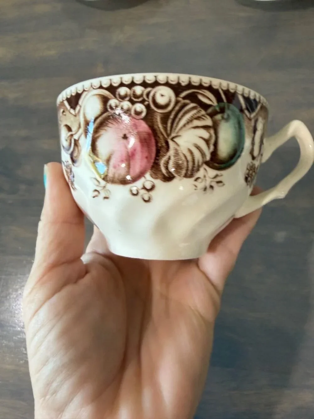 Johnson Brothers His Majesty Thanksgiving Turkey Cups and Saucers Set of 4